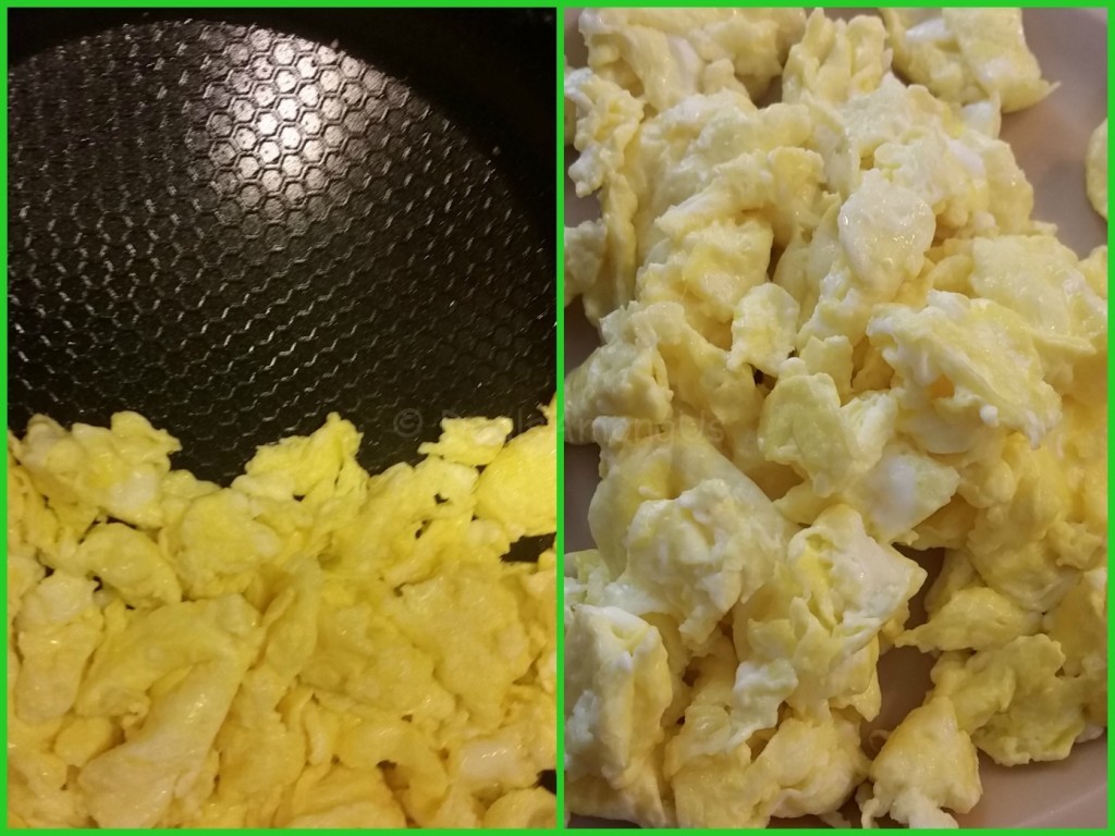 Eggs Easy off and finished result from Ozeri Pan