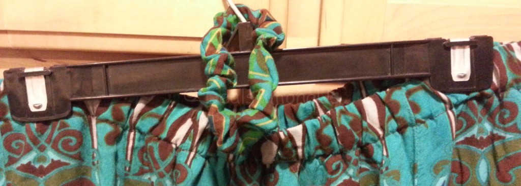 Closeup of skirt and scrunchie