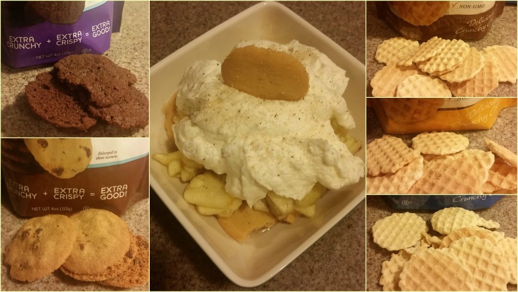 Close up of cookies and waffle crisps
