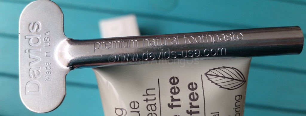 The metal for Davids Natural Toothpaste