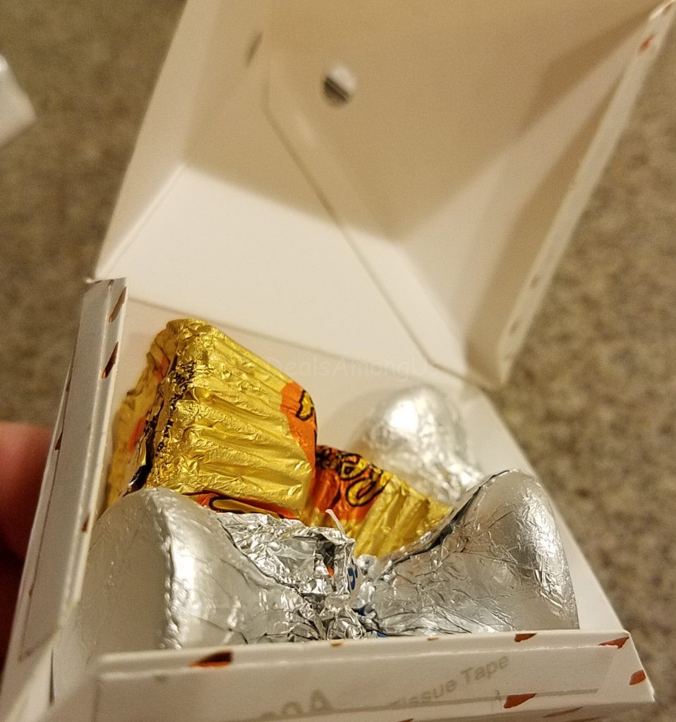 Side view of inside of package