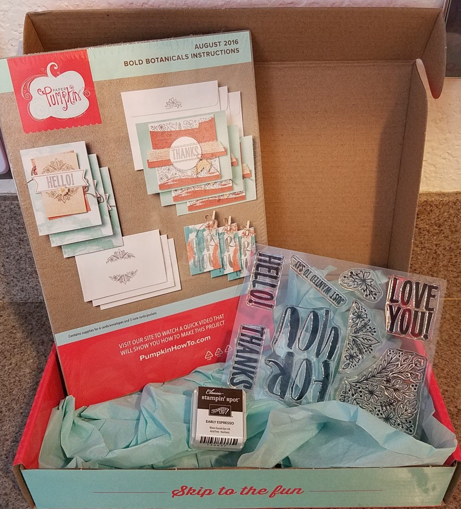 August 2016 Bold Botanicals Paper Pumpkin Kit