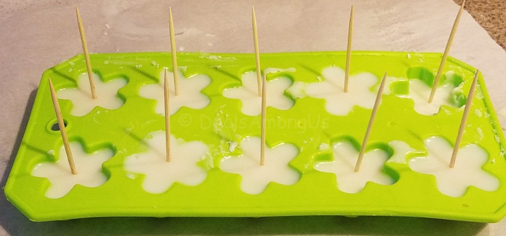 Once hardened with toothpicks in