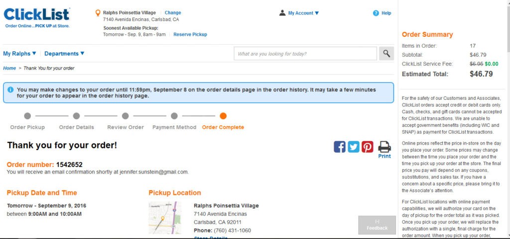 Click List Confirmation