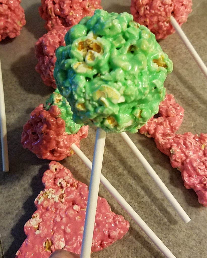green-popcorn-ball-on-stick